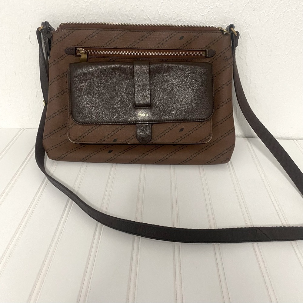 Fossil Women's Kinley Crossbody Shoulder Bag Brown Minor Flaw See Pictures
